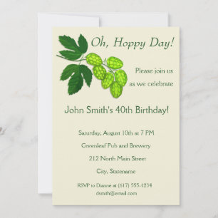 Fleurs de houblon Botanical Art Party Invitation