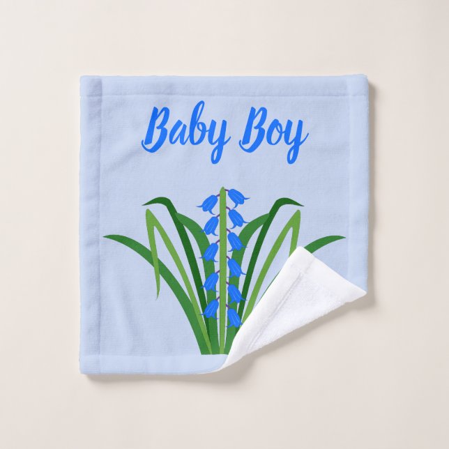 Fleurs de Jacinthe Bleue pour Garçon Printemps Per (Gant de toilette)