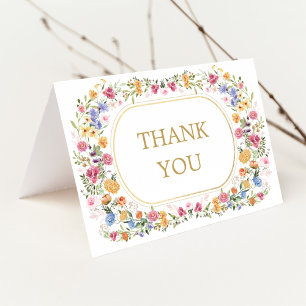 Fleurs de Jardin colorées Merci Mariage blanc