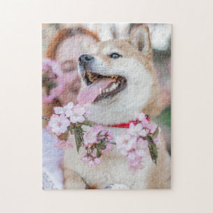 Fleurs de jardin de chien Puzzle