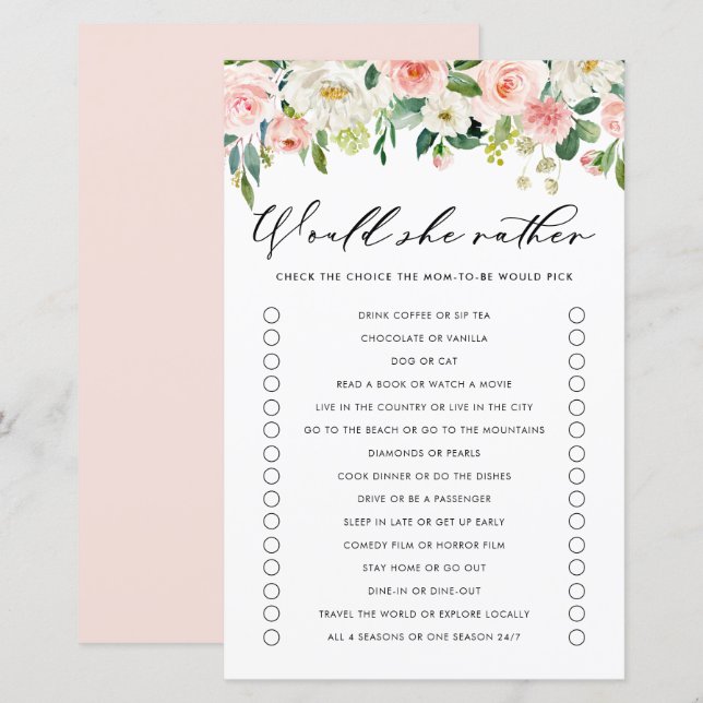 Fleurs De Jardin Elle Plairait Baby shower (Devant / Derrière)