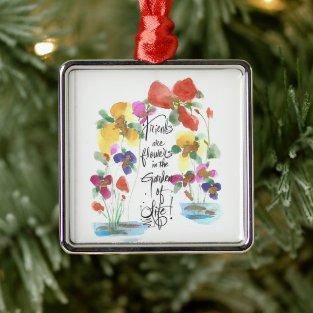 **FLEURS DE JARDIN** MON AMI ORNEMENT MÉTAL (Arbre)