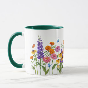 Fleurs de jardin picturales botanique floral mug