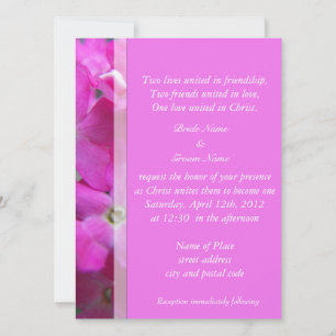 Fleurs de jardin roses invitations de mariage chré