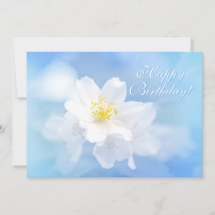 Invitations Faire Part Cartes Bleue Joyeux Anniversaire Fleurs Et Zazzle Fr