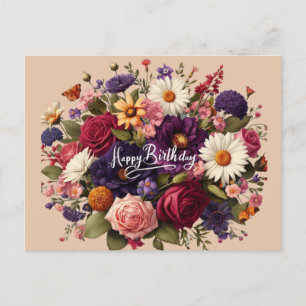 Fleurs de la fête Anniversaire Carte postale