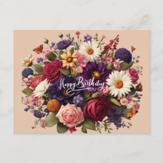 Fleurs de la fête Anniversaire Carte postale
