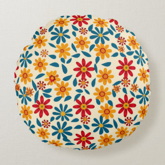 Fleurs de la joie Coussin ronde