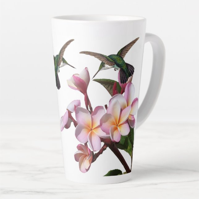 Fleurs de la Plumeria Oiseau de mer Late Mug (Angle droit)