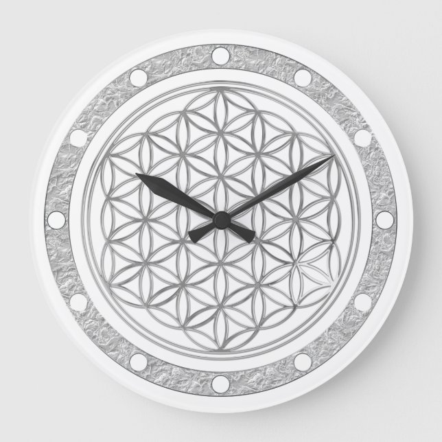 FLEURS DE LA VIE - argent - horloge bague face (Recto)