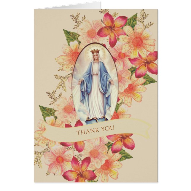 Fleurs de la Vierge Marie Cartes catholiques de co (Devant)
