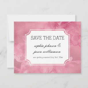 Fleurs de lac rose save the date