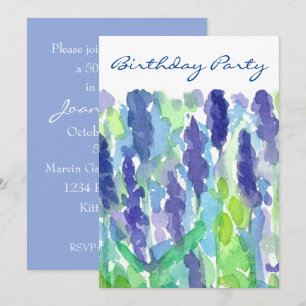 Fleurs de lavande 50e anniversaire Invitation de f