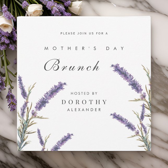 Fleurs de lavande Fête des mères Brunch Invitation (Créateur téléchargé)