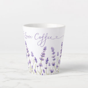Fleurs de lavande J'aime café Latte Mug