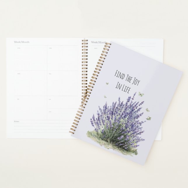 Fleurs de Lavande Violette Papillons de Menthe Joi (Devant avec enveloppe)