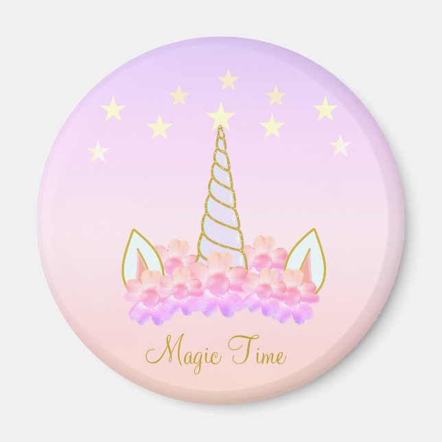 Fleurs de licorne & étoiles Magnet Magique (Devant)