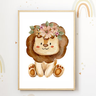 Fleurs de Lion mignonnes Pépinière Poster Enfants 