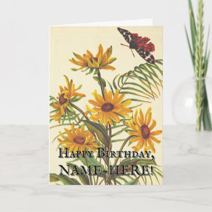 Fleurs de look vintage, Carte d'anniversaire des i