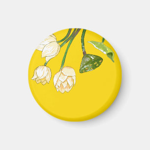 Fleurs de Lotus Jaunes Lumineux et Aimant de Seedp