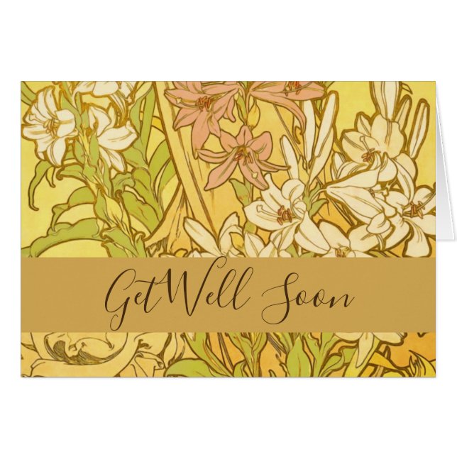 Fleurs de lys Art nouveau d'Alphonse Mucha (Devant horizontal)