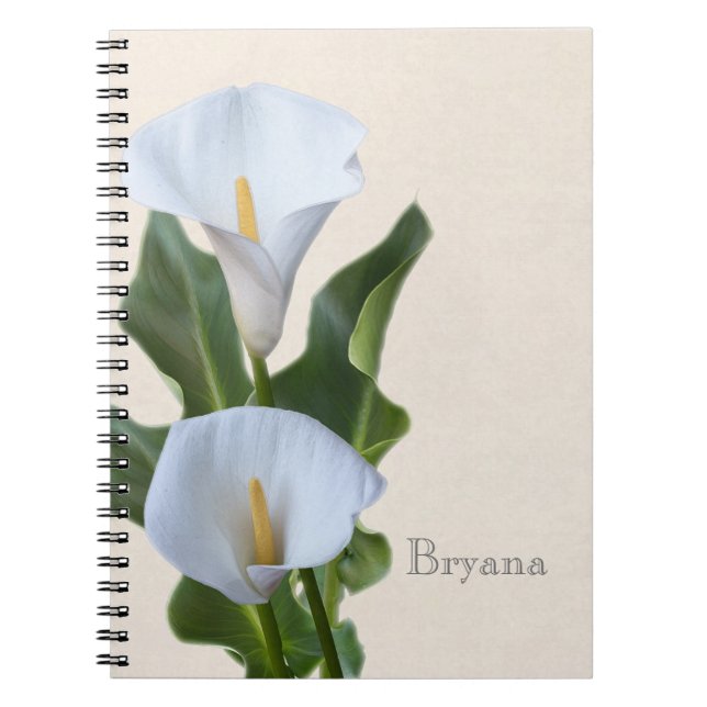 Fleurs de lys calla Fleuriste Cahier élégant Journ (Devant)