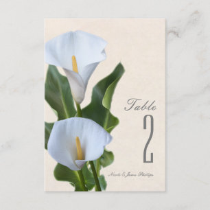 Fleurs de lys calla Floral Élégant Numéro de table