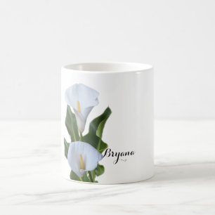 Fleurs de lys calla Mug de café floral élégant