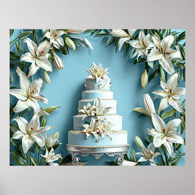 Fleurs de lys de gâteau de mariage Décoration de s (Devant)