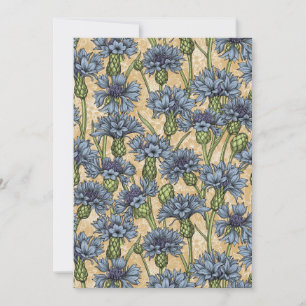 Fleurs de maïs bleues, fleurs sauvages sur le jaun