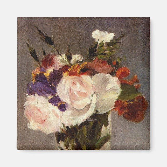 Fleurs de Manet dans un vase de cristal - Magnet (Devant)