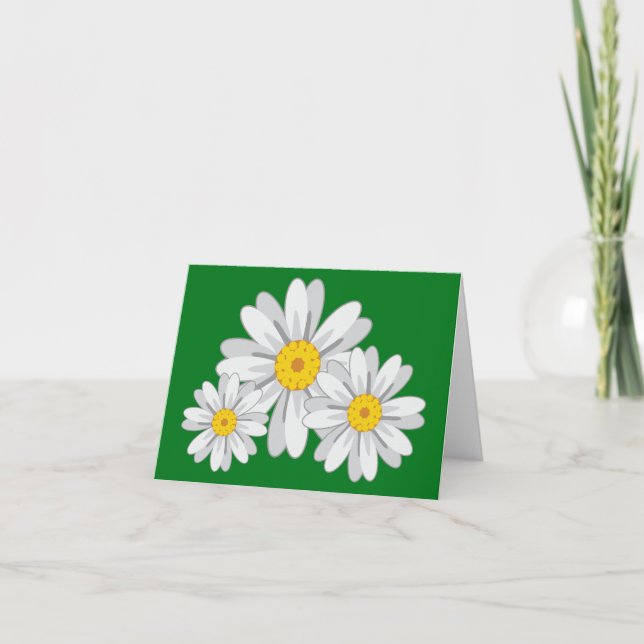 Fleurs de marguerite blanche florale Carte Green N (Devant)