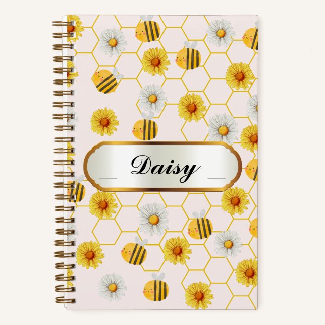 Fleurs de marguerite élégantes - Carnet Spiral (Recto)