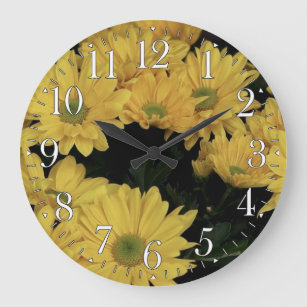 Fleurs de marguerite jaune Horloge photo florale