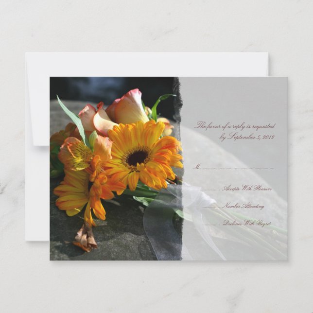 Fleurs de marguerite jaune Mariage RSVP (Devant)