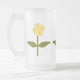 Fleurs de marguerite jaune Tasse de verre dépoli