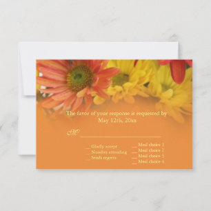 Fleurs de marguerite rouges, jaunes, orange RSVP m