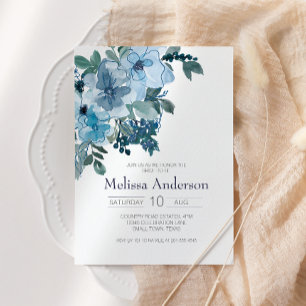 Fleurs de mariage Pastel Bleu aquarelle Roses Fleu