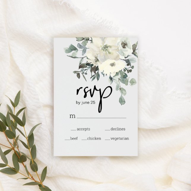 Fleurs de mariage RSVP Roses blanches ivoire (Créateur téléchargé)