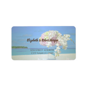 Fleurs de Mariage sur la Plage Étiquette de Maria