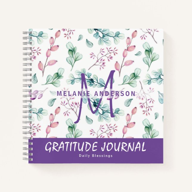 Fleurs de Menthe Violette Journal de Gratitude et  (Devant)