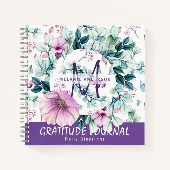 Fleurs de Menthe Violette  Journal de Gratitude et (Devant)