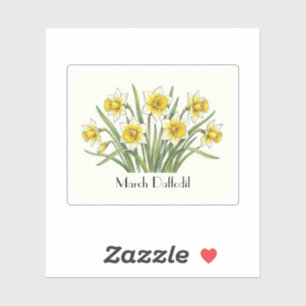 Fleurs de narcisse de mars Autocollant