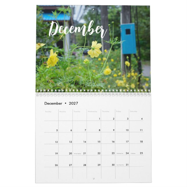 Fleurs de nature moderne / calendrier photo person (Dec 2027)