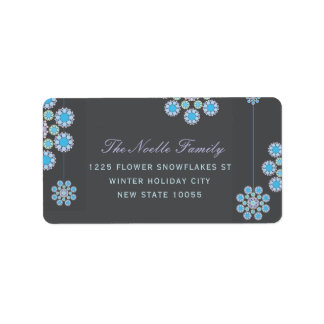 Fleurs de Noël d'hiver Étiquettes de adresse de va