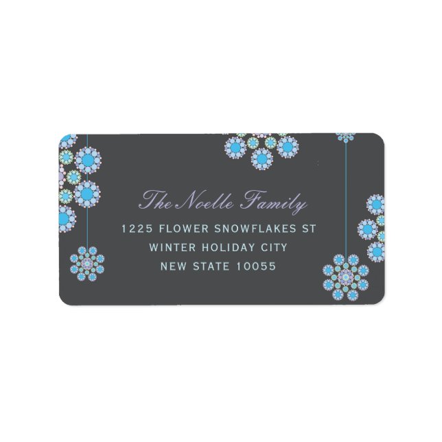 Fleurs de Noël d'hiver Étiquettes de adresse de va (Devant)