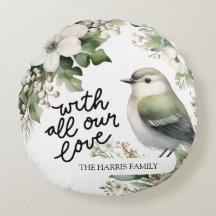 Fleurs de Noël personnalisées et Coussin d'oiseaux