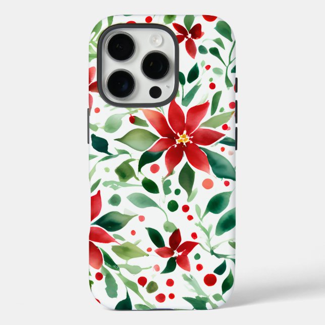Fleurs de Noël rouges/vertes iPhone / coque ipad (Verso)