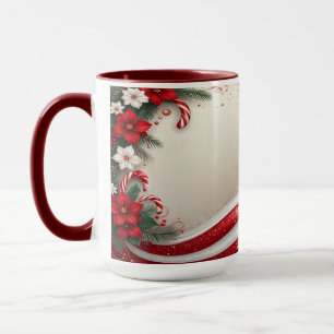 Fleurs de Noël Sucres de canne de vacances Mug