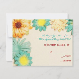 Fleurs de papier Aqua Bat mitzvah Invitation d'inv